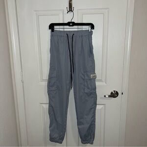 Womens Gray Blue Cargo Joggers